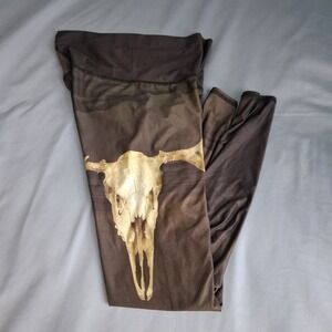 Teeki Deer Medicine Charcoal Hot Pant Stretch Gym Yoga Run Leggings Women Small